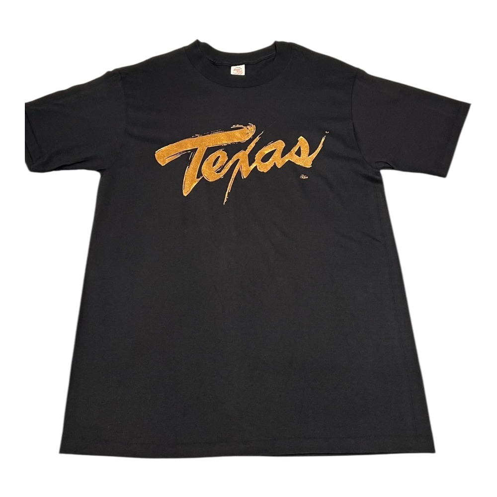 Vintage Super Cru Lexington Black Texas T-Shirt Large Single Stitch Tee